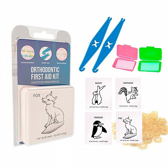 ���� ����������� ����� ������ ���� Orthodontic Emergency First Aid Kit Rubber Bands Wax