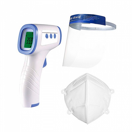 �� ����� ����� ���� ����, ��� ���� ��� ��� ������-���� KN95 Face Mask, Face Shield & Infrared Thermometer Kit