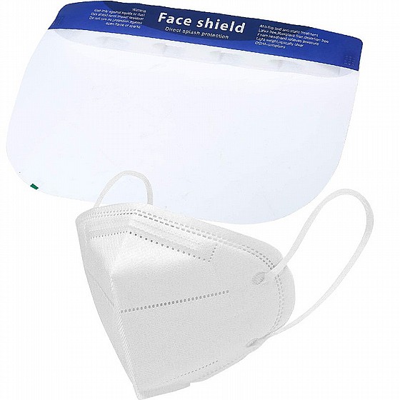 �� ����� ����� ���� ����, ��� ���� ��� ��� ������-���� KN95 Face Mask, Face Shield & Infrared Thermometer Kit