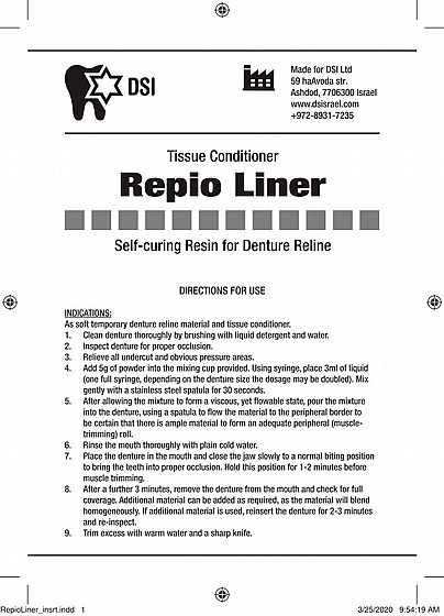 ����� �� ����� �������� ��.��.��� Home Use Repio Soft Liner Reline DIY Loose Fix Denture Repair