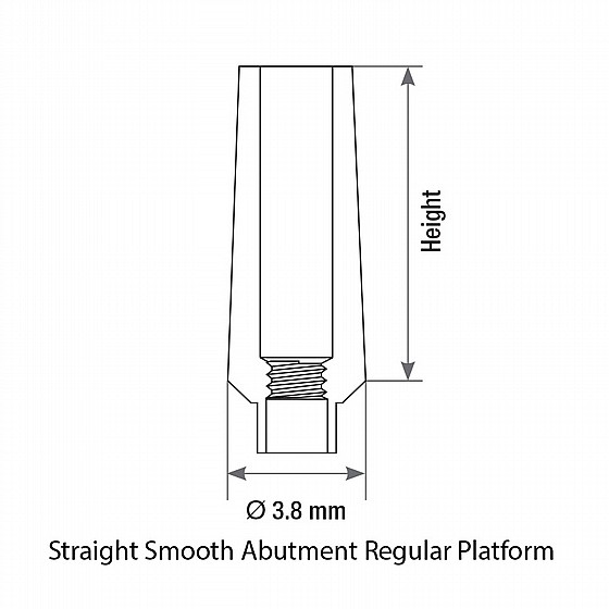���� ��� ��� �������� ����� DSI Straight Smooth Shape Abutment Internal Hex 9mm