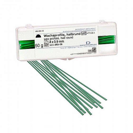 ������� ����� ��� ������ 1.8 * 0.9 �"�, 50 ��� Dentaurum Wax Model Casting Stick Rod Half Round
