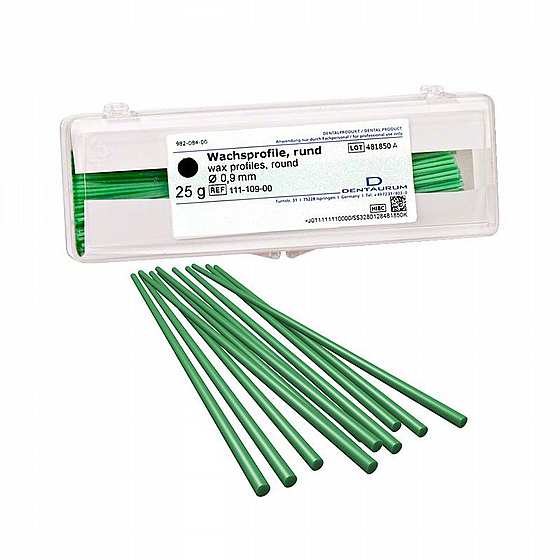 ������� ����� ������ ?0.9 �"�, 25 ��� Dentaurum Wax Model Casting Stick Rod Round