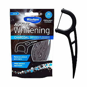 ��� ����� �� ���� ������� ������ 30�� ������ Wisdom Whitening Charcoal Floss
