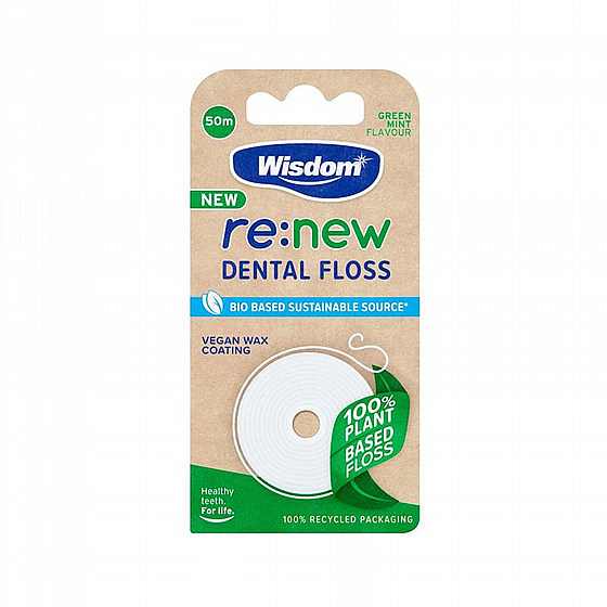 ��� ����� ������ 50� Wisdom re:new 100% plant based dental floss