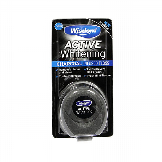 ��� ����� �� ��� 50� Wisdom Active Whitening Charcoal Floss