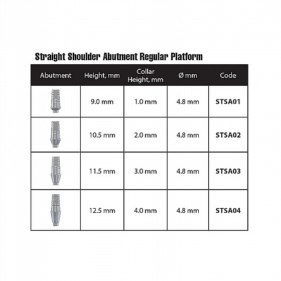 ���� ��� ����� ������ 1-4 �"� ����� 2.42 �"� DSI STRAIGHT SHOULDER ABUTMENT