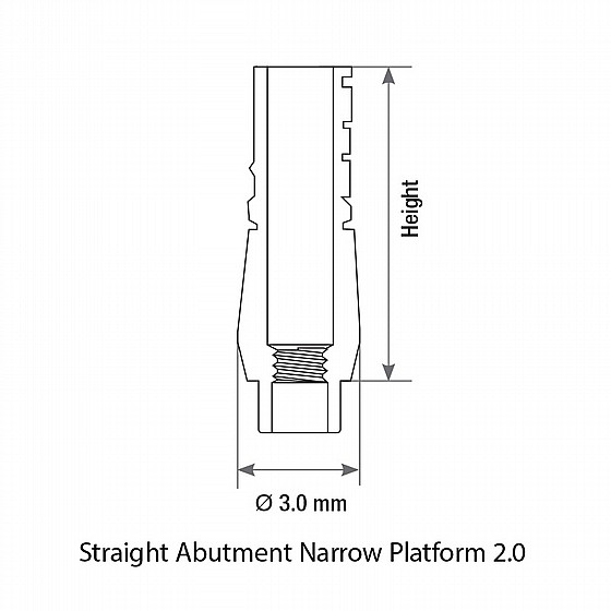 ���� ��� ��������� ��� ����� 2.0 �"� DSI STRAIGHT SLIM ABUTMENT