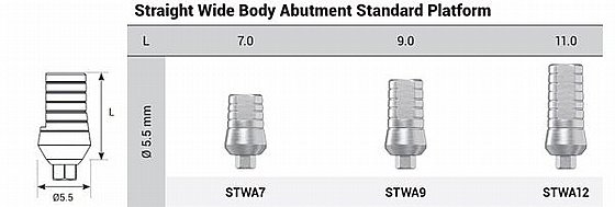 ���� ��� ��� 5.5 �"� ���� 7-9-11 �"� ������ ��� 2.42 �"� DSI STRAIGHT WIDE BODY ABUTMENT