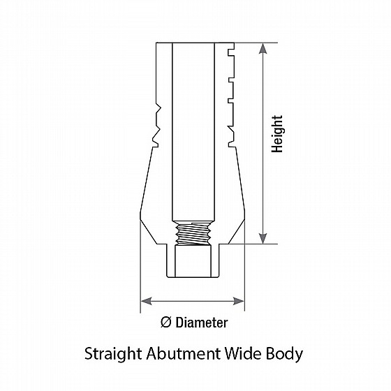 ���� ��� ��� 5.5 �"� ����� 2.42 �"� DSI STRAIGHT WIDE BODY ABUTMENT