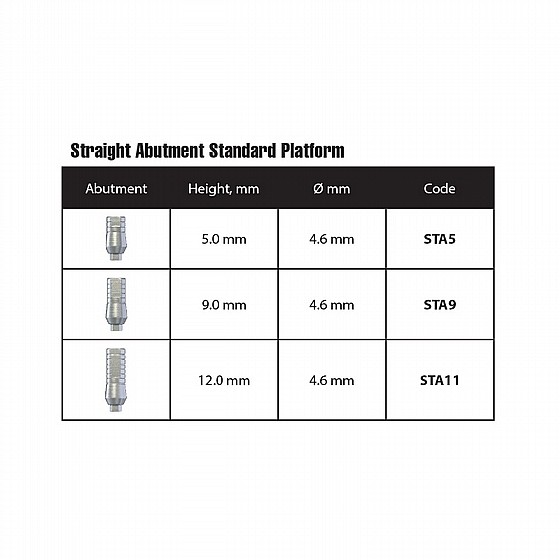 ���� ��� 4.6 �"� ����� 2.42 �"� DSI STRAIGHT ABUTMENT