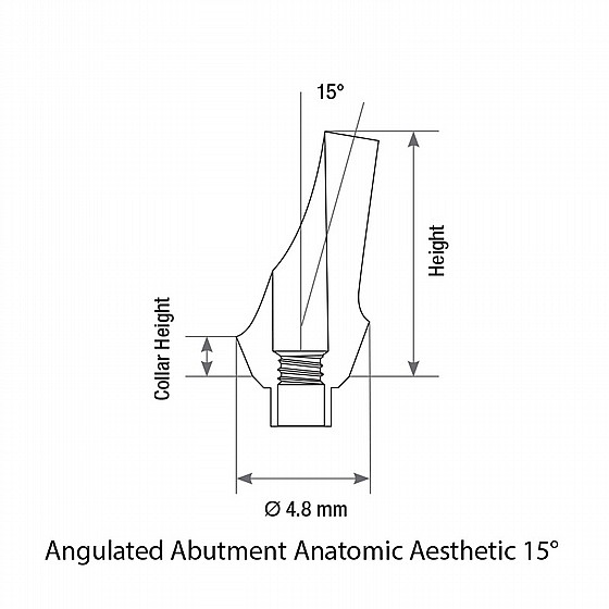 ���� ������ ������ 15� ������ 1-4 �"� ����� 2.42 �"� DSI ANATOMIC ANGULATED ABUTMENT