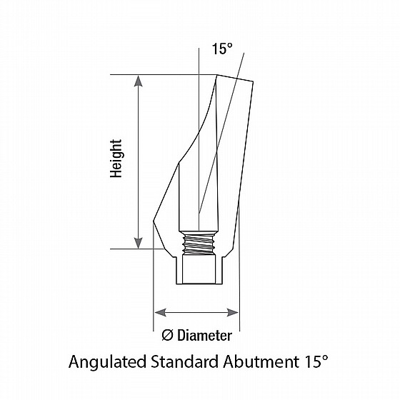 ���� ������ ��� �� 3.8 �"� 15� ����� 2.42 �"� DSI SLIM BODY ANGULATED ABUTMENT
