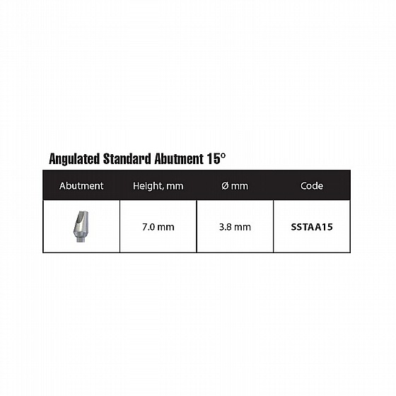 ���� ������ ��� �� 3.8 �"� 15� ����� 2.42 �"� DSI SLIM BODY ANGULATED ABUTMENT
