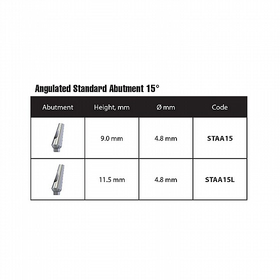 ���� ������ 15� ���� 9 �"�/11 �"� ����� 2.42 �"� DSI ANGULATED ABUTMENT