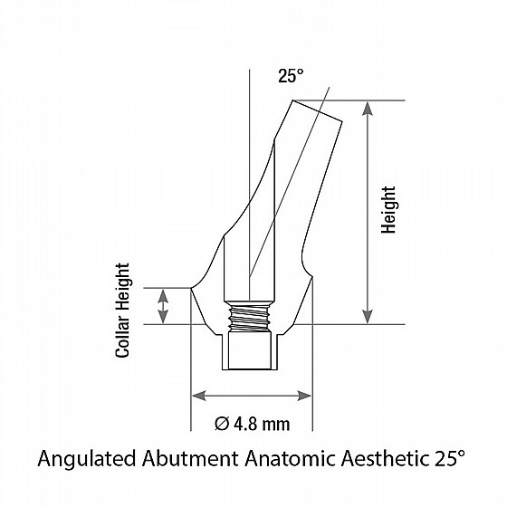 ���� ������ 25� ���� 9 �"�/11 �"� ����� 2.42 �"� DSI ANGULATED ABUTMENT