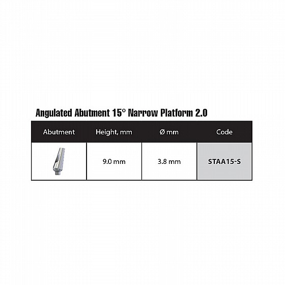 ���� ������ �� 15� ��������� ��� ����� 2.00 �"� DSI ANGULATED ABUTMENT NARROW PLATFORM