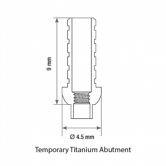 ���� ������� ���� ���� �� ����� ����� 2.42 �"� DSI TEMPORARY TITANIUM ABUTMENT