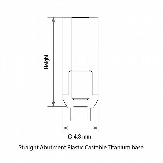 ���� ������ ���� ������� ������ �����/���� 2.42 �"� DSI CASTABLE TITANIUM BASE ABUTMENT