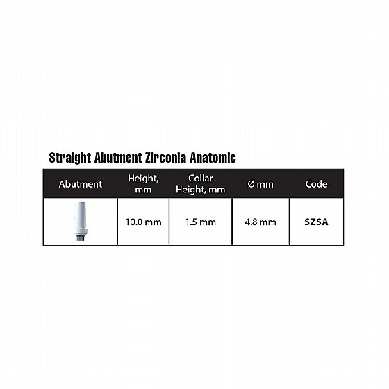 ���� �������� ��� 1.5 �"� ����� 2.42 �"� DSI ZIRCONIA STRAIGHT ABUTMENT