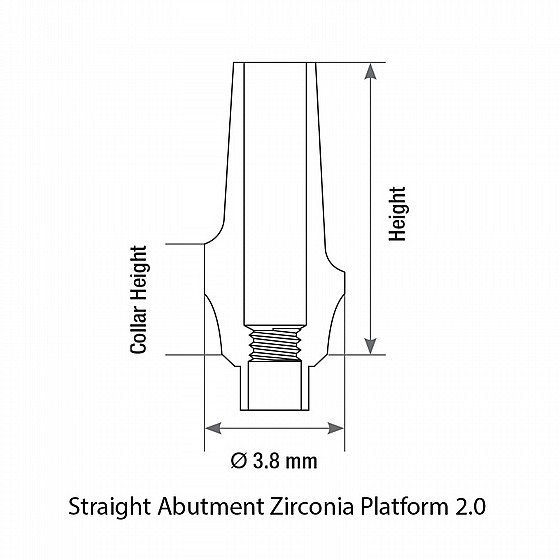 ���� �������� ��� �� ��������� ��� ����� 2.00 �"� DSI STRAIGHT ZIRCONIA NARROW ABUTMENT 
