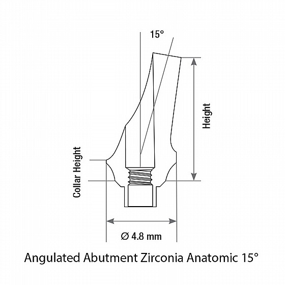 ���� �������� ������ 15� 1-3 �"� ����� 2.42 �"� DSI ZIRCONIA ANGULATED ABUTMENT