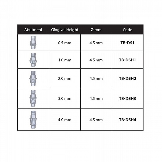 ���� �� ���� ��� ��� ���� DSI ����� 2.42 �"� DSI CAD/CAM TI-BASE ABUTMENT