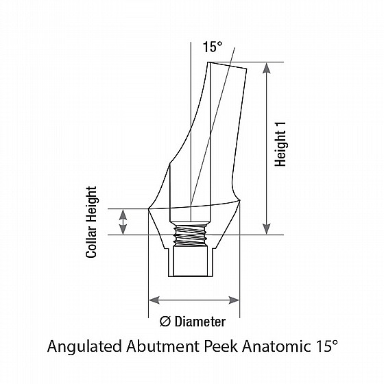 ���� ��� ���� ������ ������ 15� 1-3 �"� DSI ANGULATED 15� ANATOMIC PEEK ABUTMENT NP ?3.5mm