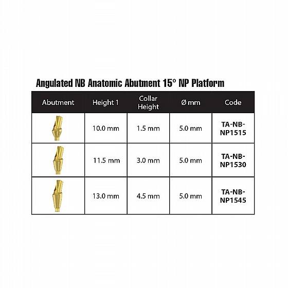 ���� ���� ������ ������ 15� 1.5-4.5 �"� DSI ANGULATED 15� ANATOMIC ABUTMENT NP ?3.5mm