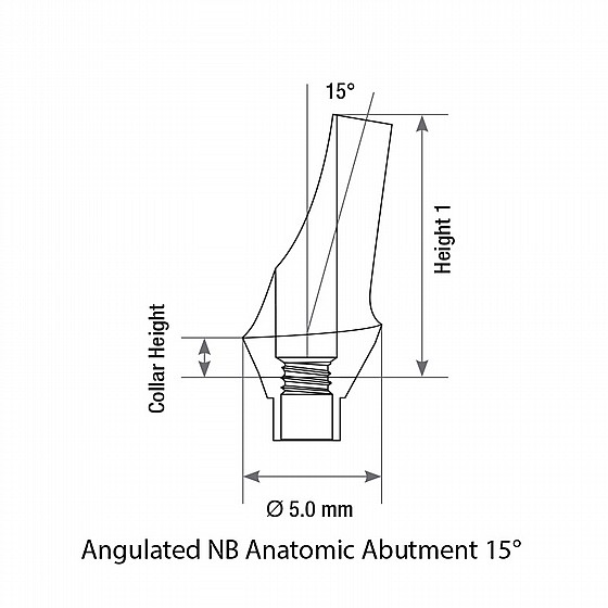 ���� ���� ������ ������ 15� 1.5-4.5 �"� DSI ANGULATED 15� ANATOMIC ABUTMENT RP ?4.3-5.0mm