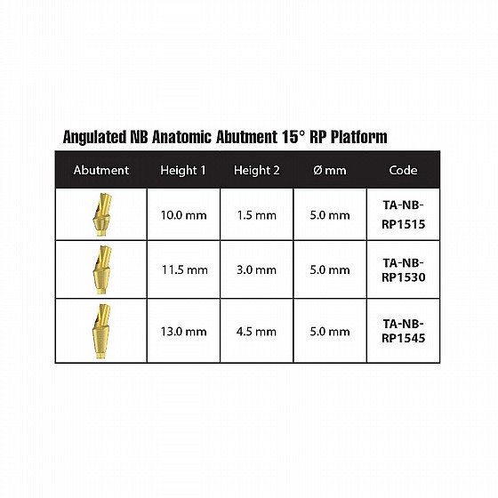 ���� ���� ������ ������ 15� 1.5-4.5 �"� DSI ANGULATED 15� ANATOMIC ABUTMENT RP ?4.3-5.0mm