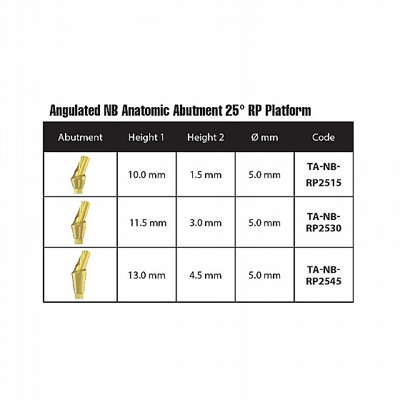 ���� ���� ������ ������ 25� 1.5-4.5 �"� DSI ANGULATED 25� ANATOMIC ABUTMENT RP ?4.3-5.0mm