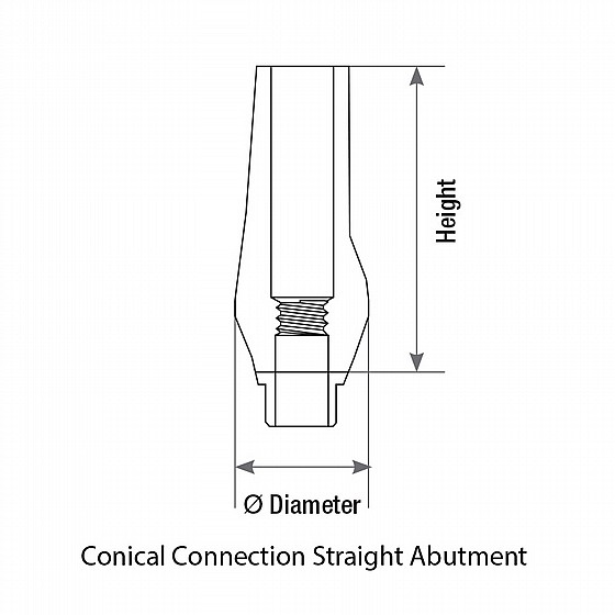 ���� ��� ���� ����/��� DSI STRAIGHT ABUTMENT NP ?3.5mm L 9mm/13mm  