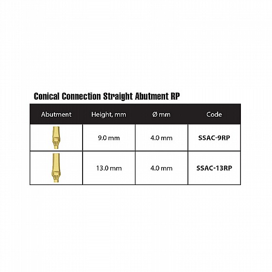 ���� ��� ���� ����/��� DSI STRAIGHT ABUTMENT RP ?4.3-5.0mm L 9mm/13mm  