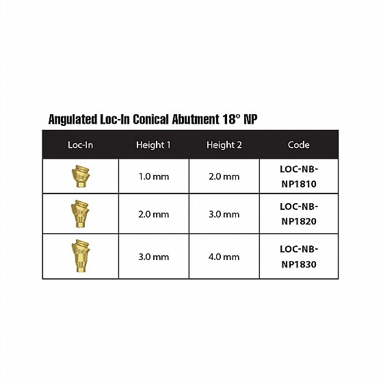 ���� ������ ������ 18� �� ��� ���� 1-4 �"� ���� DSI ANGULATED LOC-IN 18� ATTACHMENT PREMIUM SET NP ?3.5mm