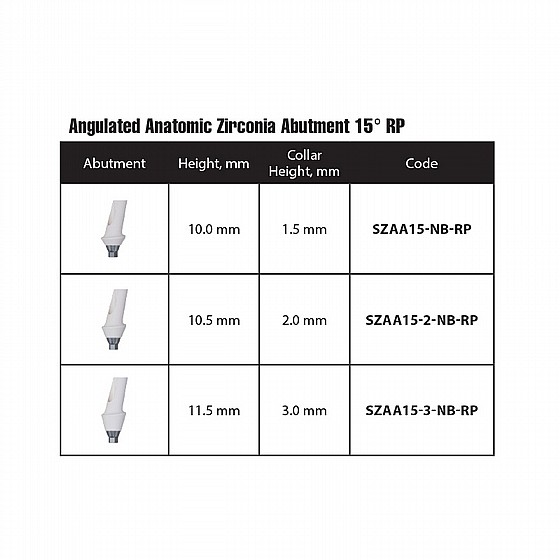 ���� �������� ���� ������ ������ 15� 1.5-3 �"� DSI ANGULATED ANATOMIC ZIRCONIA ABUTMENT RP ?4.3-5.0mm