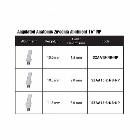 ���� �������� ���� ������ ������ 15� 1.5-3 �"� DSI ANGULATED ANATOMIC ZIRCONIA ABUTMENT NP ?3.5mm