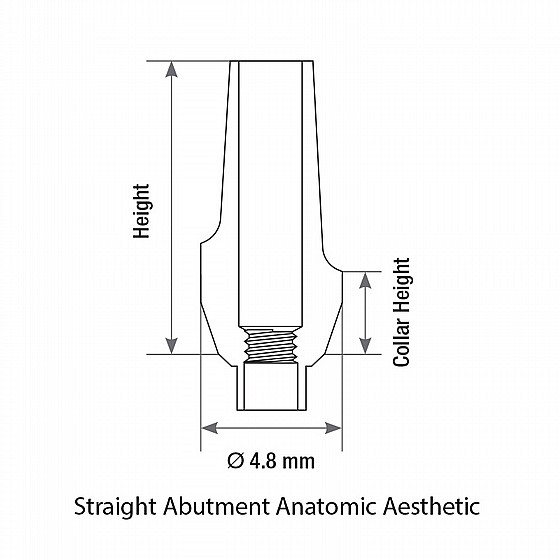 ���� ������ ��� 1-4 �"� ����� 2.42 �"� DSI ANATOMIC STRAIGHT ABUTMENT