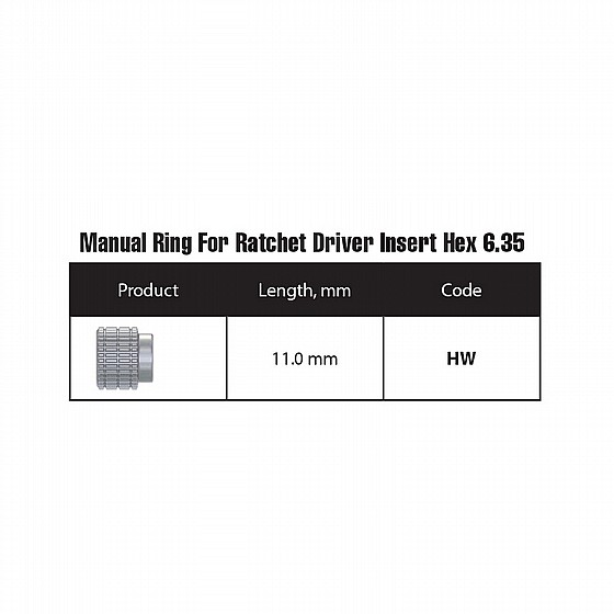 ���� ���� ����� ����� ������ ������ DSI Manual Ring For Ratchet Driver ?6.35mm Hexagon Connection 