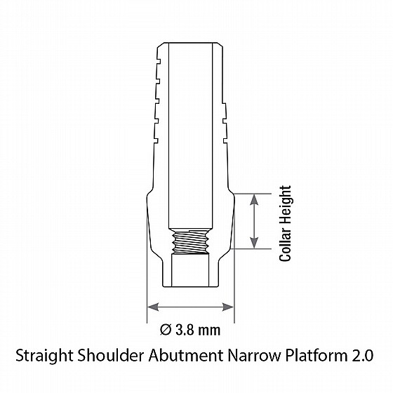 ���� ��� ����� ��������� ��� ����� 2.0 �"� DSI Straight Shoulder Abutment Narrow Platform