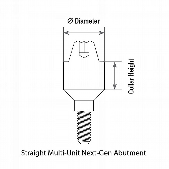 ���� �����-����� ���� �� ��� DSI Straight Multi-Unit Next Gen Abutment
