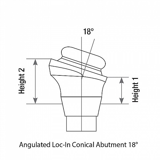  ���� ������ ������ 18� ���� 1-3 �"� ���� DSI Angulated Loc-In Conical Abutment NP ?3.5mm