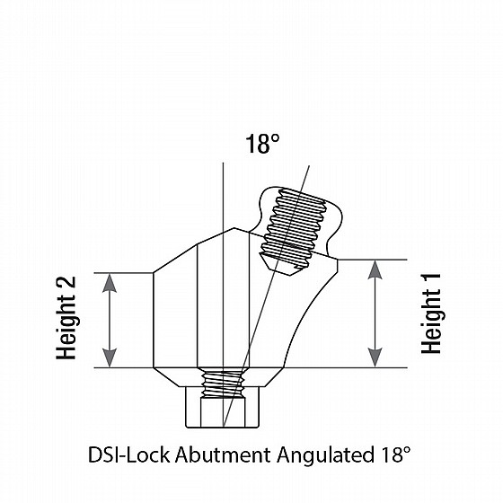  ���� ��� ������ ������� ������ 1-4 �"� DSI-Lock Abutment Angulated 18�