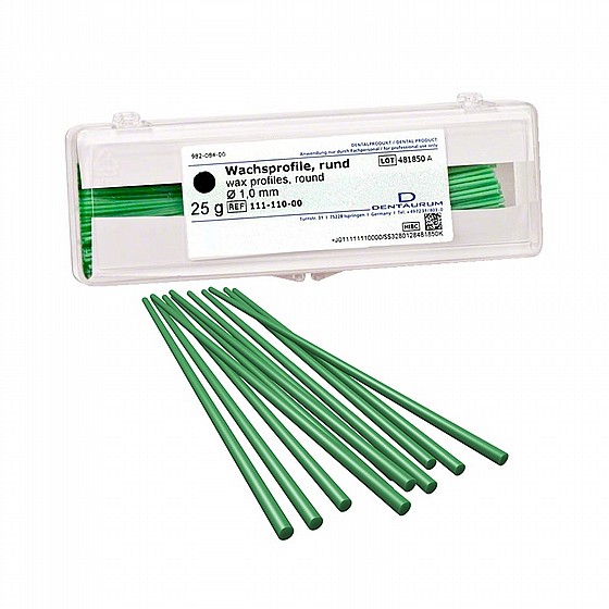 ������� ����� ������ ?1.0 �"�, 25 ��� Dentaurum Wax Model Casting Stick Rod Round