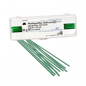 ������� ����� ��� ������ 2.0 �� 1.0 �"�, 50 ��� Dentaurum Wax Model Casting Stick Rod Half Round