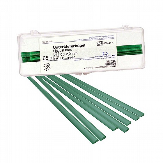 ���� ����� �������� 4.0 �� 2.0 �"�, 65 ��� Dentaurum Lingual Bars Wax Model Casting Sticks