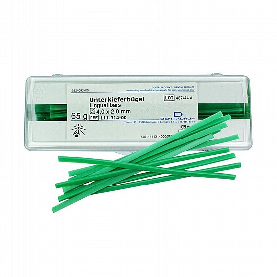 ���� ����� �������� 4.0 �� 2.0 �"�, 65 ��� Dentaurum Lingual Bars Wax Model Casting Sticks