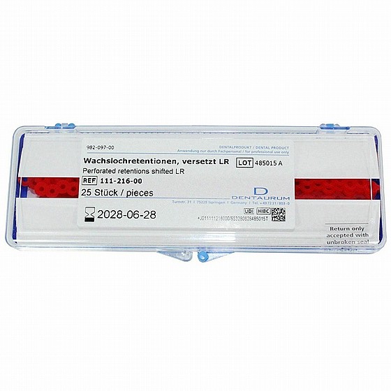 ���� ����� �����, 25 �� Dentaurum Perforated Wax Retention Model Casting Stick Rod