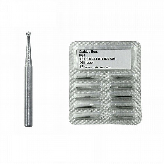 ����� ����� FG1 ������, ?0.8 �"� DSI High Speed Round Carbide Burs Bits  