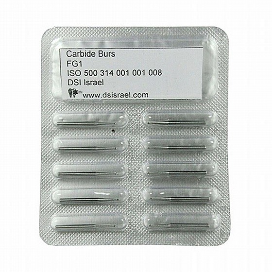 ����� ����� FG1 ������, ?0.8 �"� DSI High Speed Round Carbide Burs Bits  
